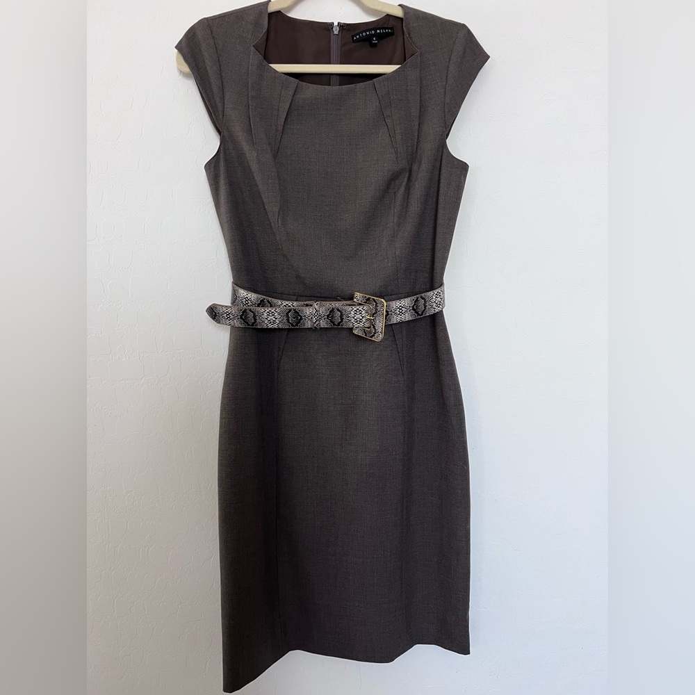 ANTONIO MELANI Dress with Snake Print Belt